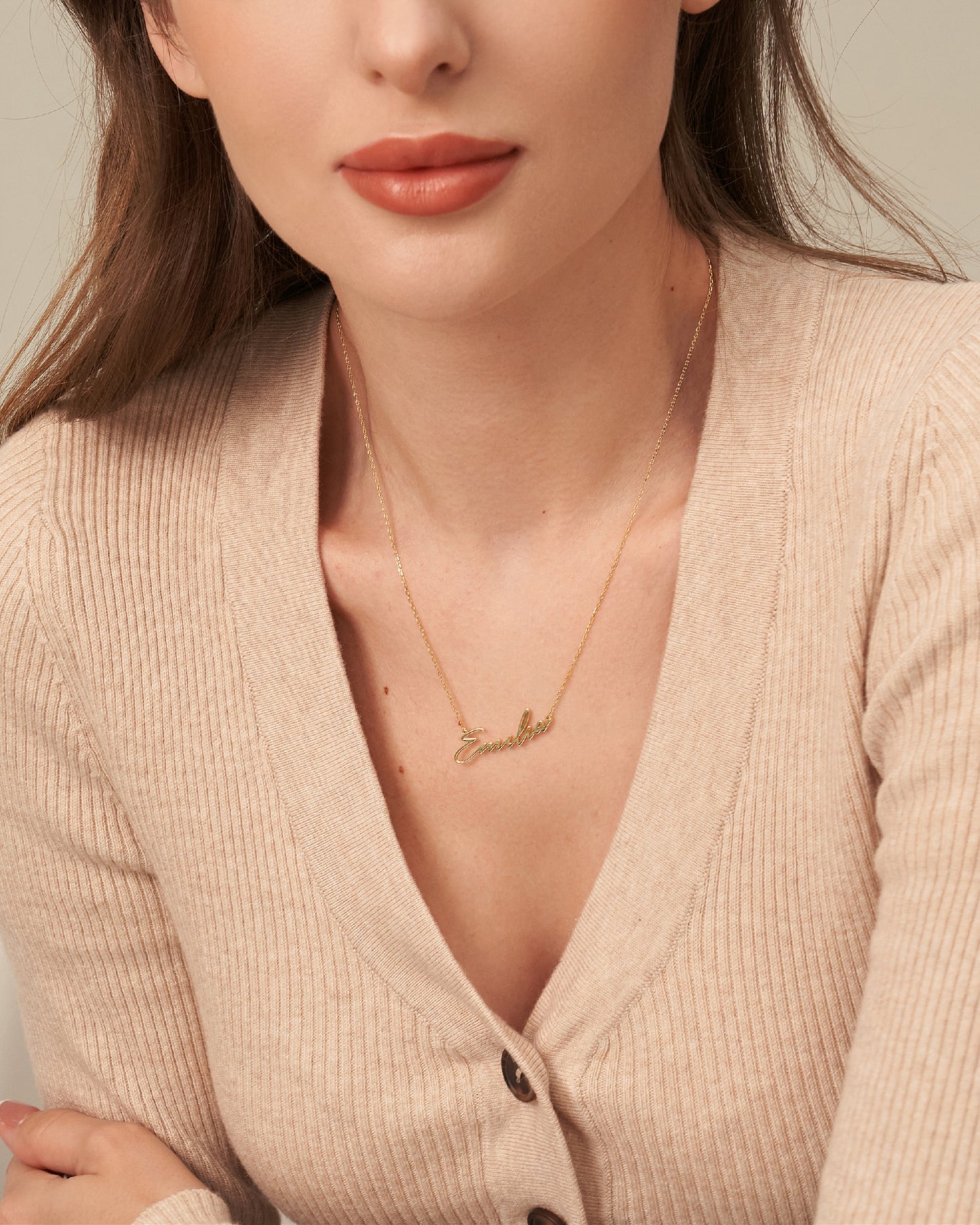 POLLY SCRIPT NAME NECKLACE