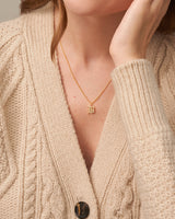 OLD ENGLISH INITIAL NECKLACE WITH CURB CHAIN