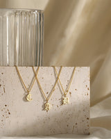 OLD ENGLISH INITIAL NECKLACE WITH CURB CHAIN