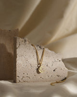 OLD ENGLISH INITIAL NECKLACE WITH CURB CHAIN