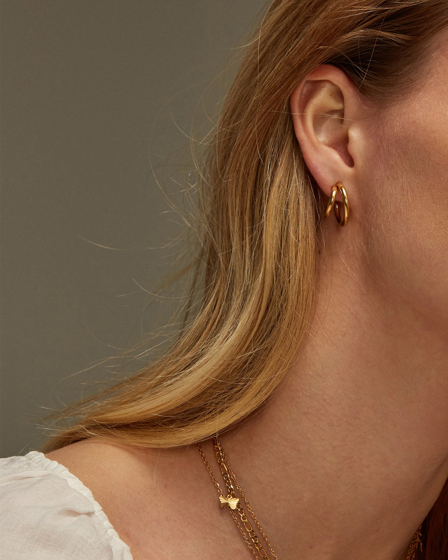 SYDNEY DOUBLE HUGGIE EARRINGS