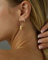ZINNIA PADLOCK HOOP EARRINGS