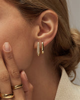 LENNON CZ DOUBLE RECTANGLE HOOPS