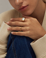 LONA PEARL SHELL SIGNET RING