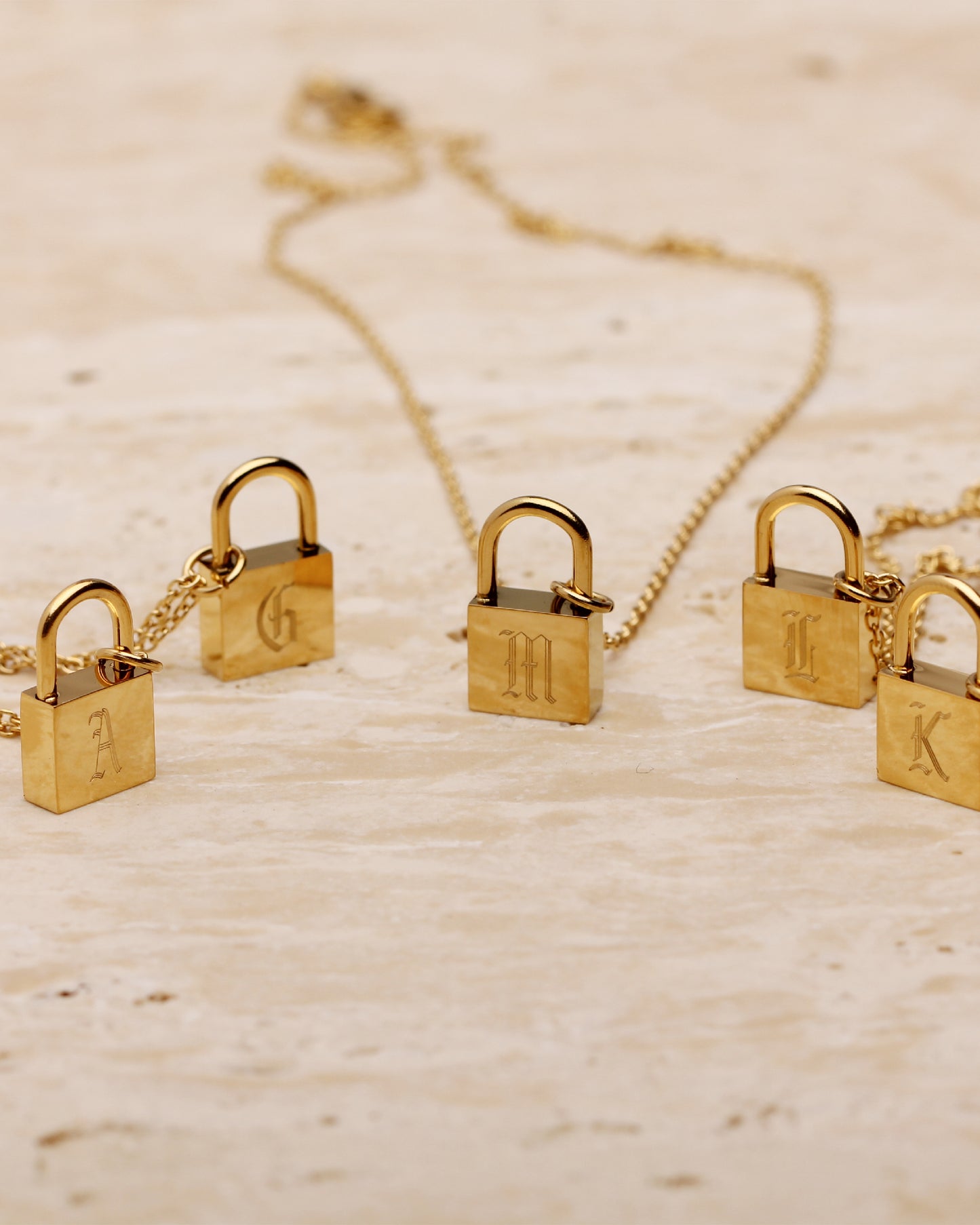 THIA INITIAL PADLOCK NECKLACE