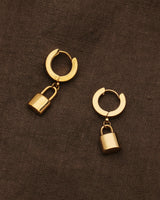 KYLIE PADLOCK HOOP EARRINGS