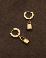 KYLIE PADLOCK HOOP EARRINGS