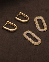 LENNON CZ DOUBLE RECTANGLE HOOPS