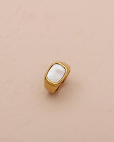 LONA PEARL SHELL SIGNET RING