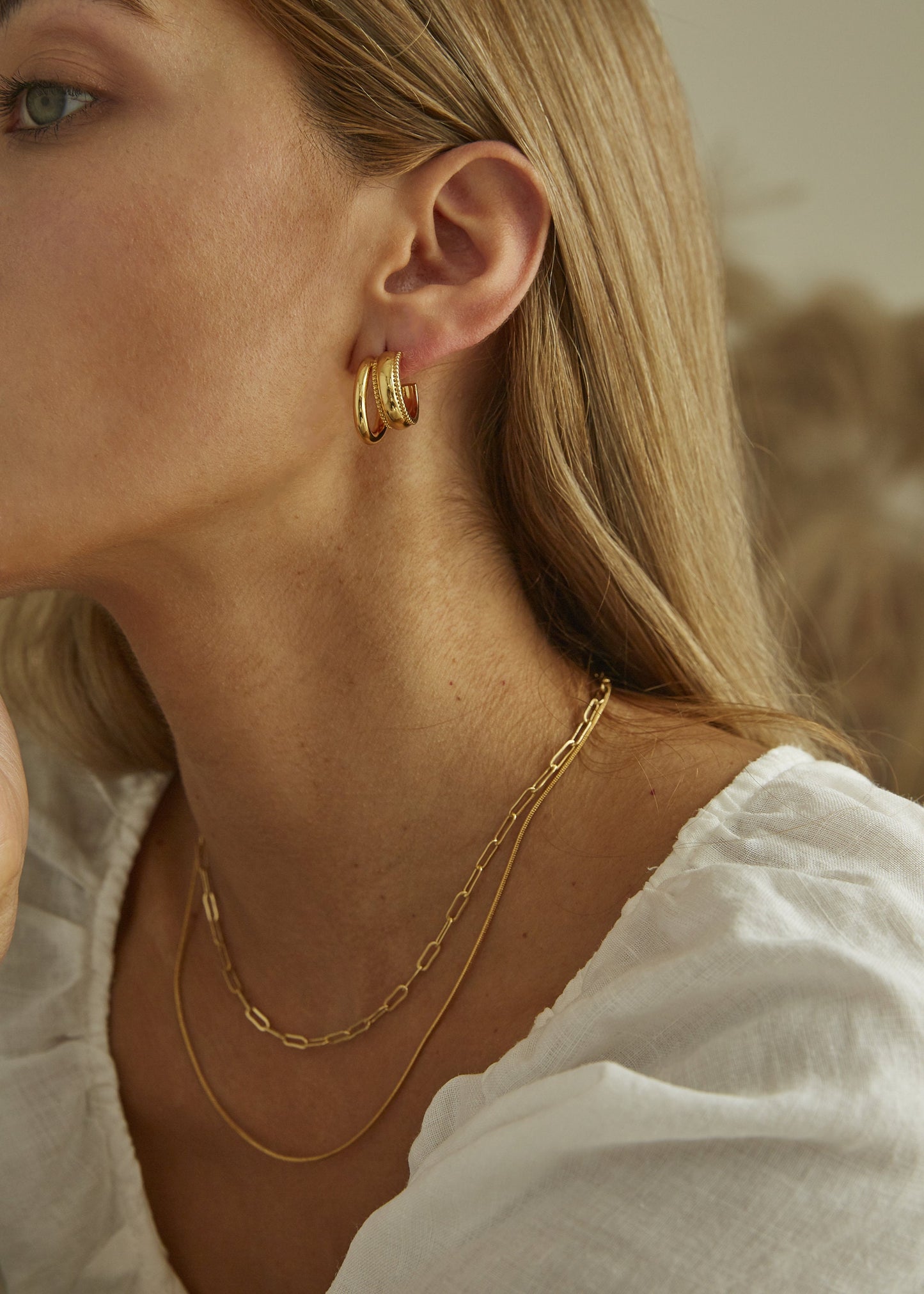 KAJA THIN HERRINGBONE NECKLACE