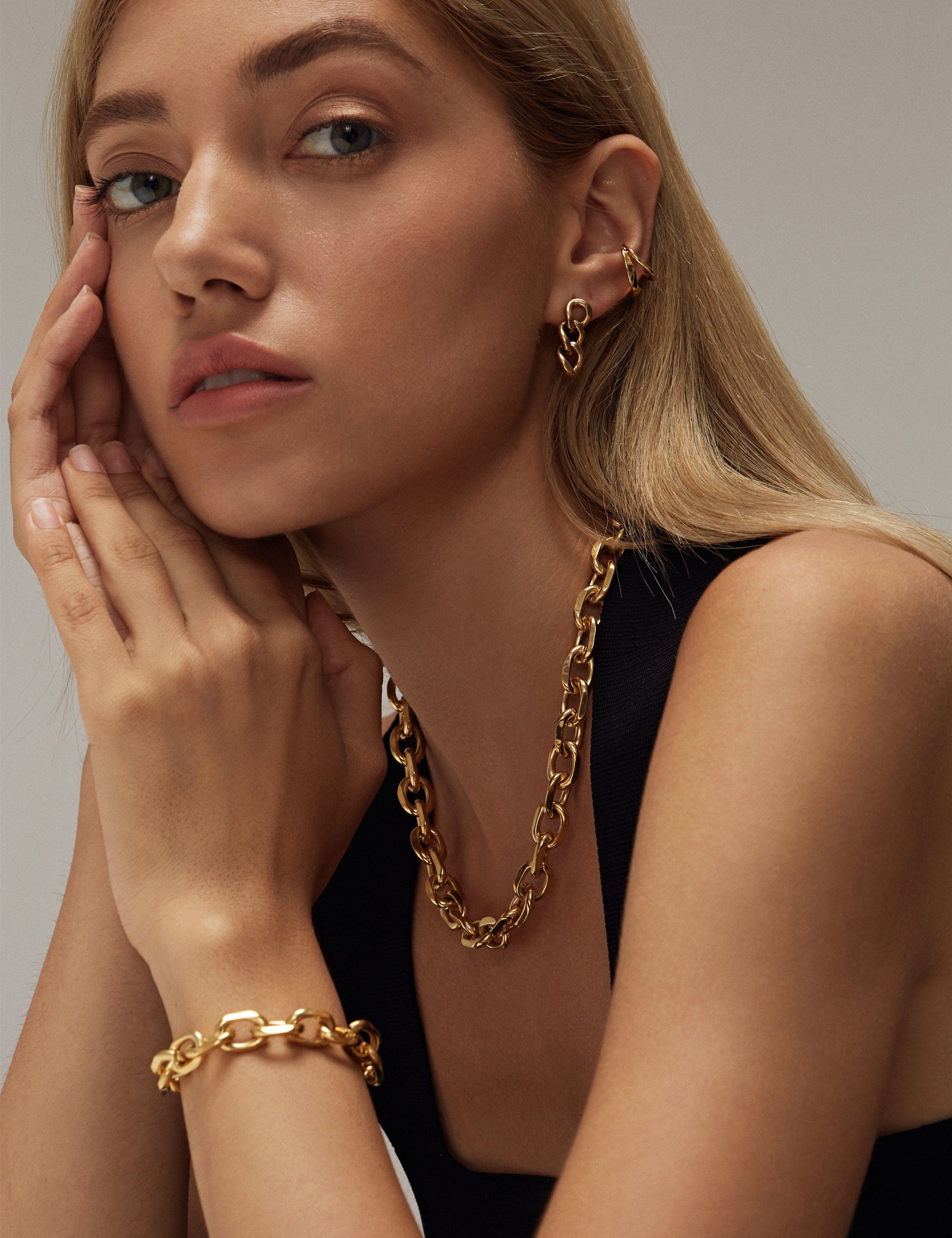 REIKO FACETED CABLE NECKLACE & BRACELET – STYLEBACCI REIKO FACETED CABLE NECKLACE & BRACELET – STYLEBACCI