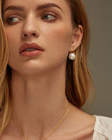 RYLIE DANGLE PEARL HOOPS