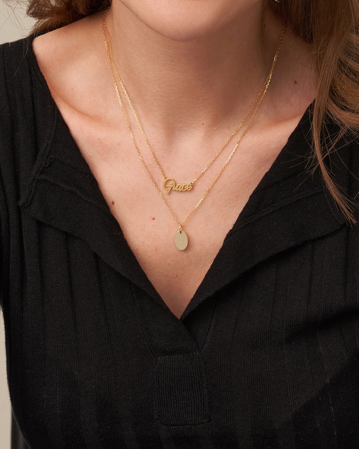 OVAL NAME TAG NECKLACE