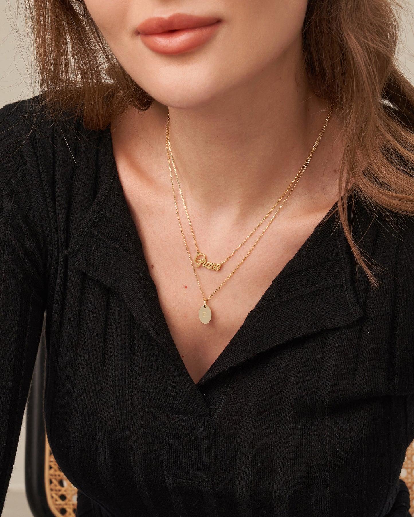 OVAL NAME TAG NECKLACE