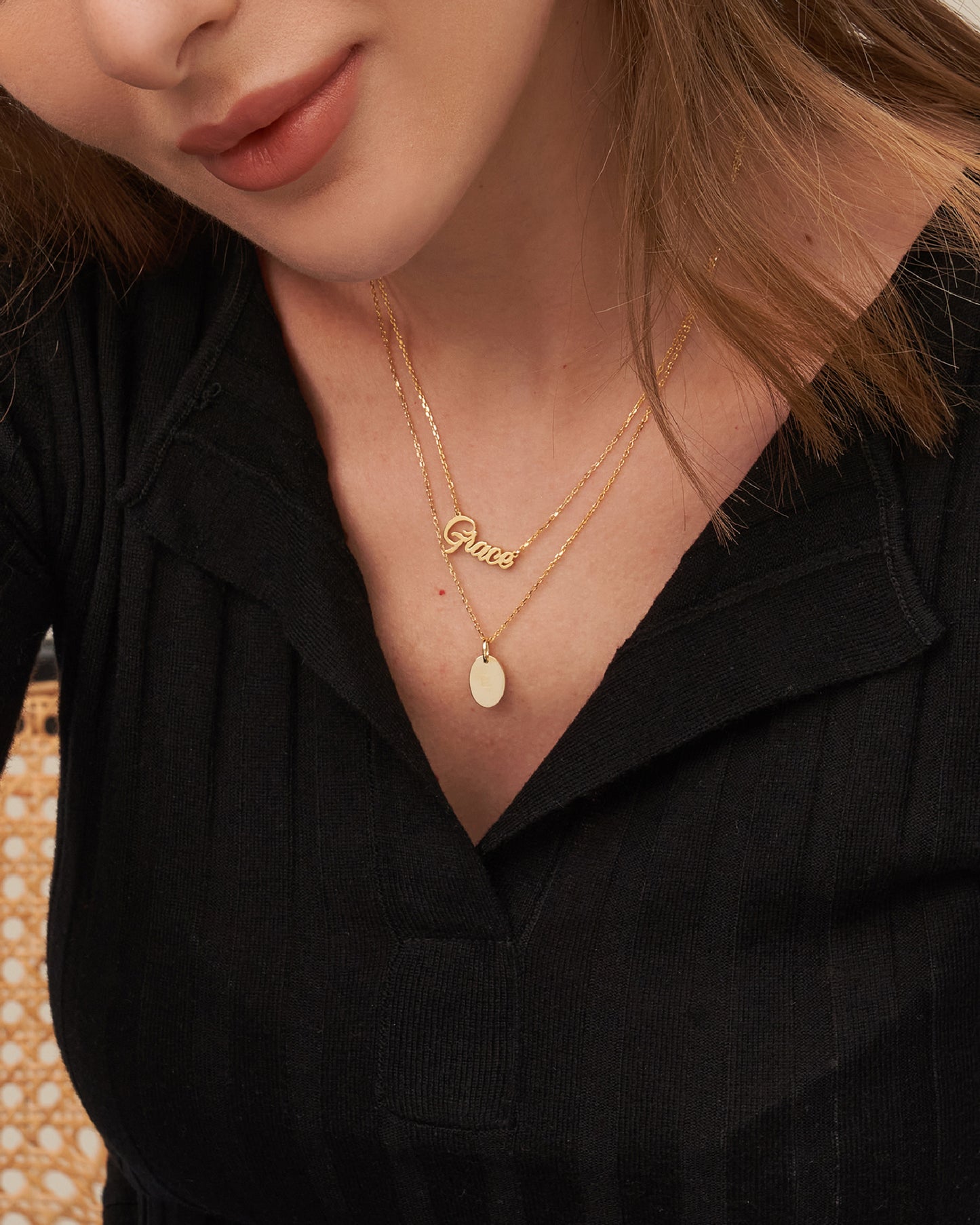 OVAL NAME TAG NECKLACE