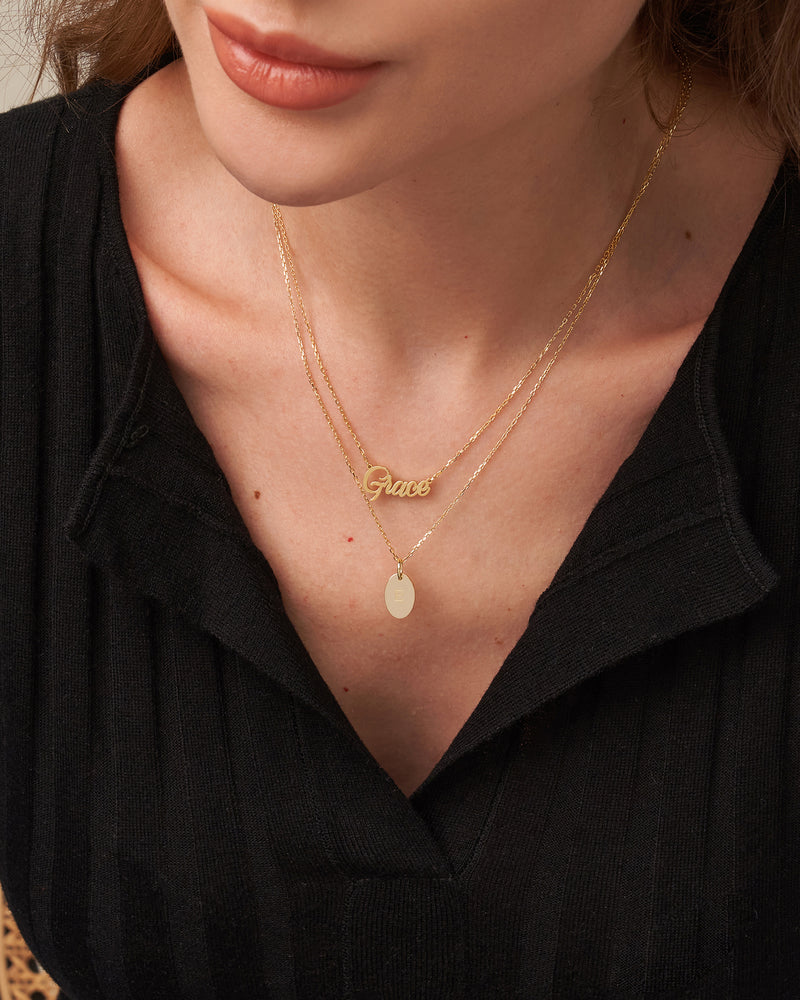 OVAL NAME TAG NECKLACE