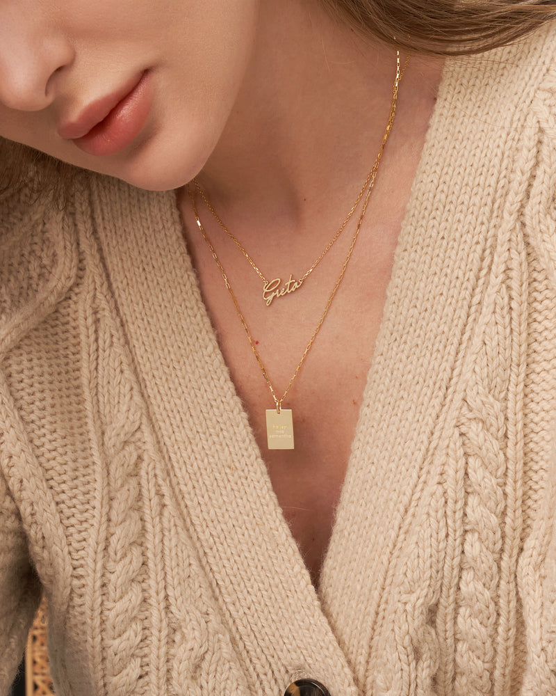 NELLA NAME TAG NECKLACE