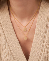 OLD ENGLISH INITIAL NECKLACE WITH CURB CHAIN