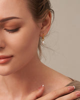 LAILA PEARL DROP HOOP EARRINGS