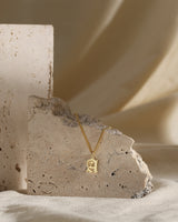 OLD ENGLISH INITIAL NECKLACE WITH CURB CHAIN