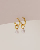 LAILA PEARL DROP HOOP EARRINGS