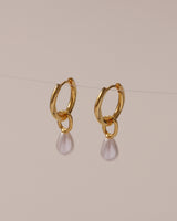 LAILA PEARL DROP HOOP EARRINGS