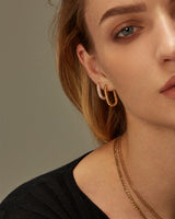 HAILEY BRAIDED RECTANGLE HOOPS