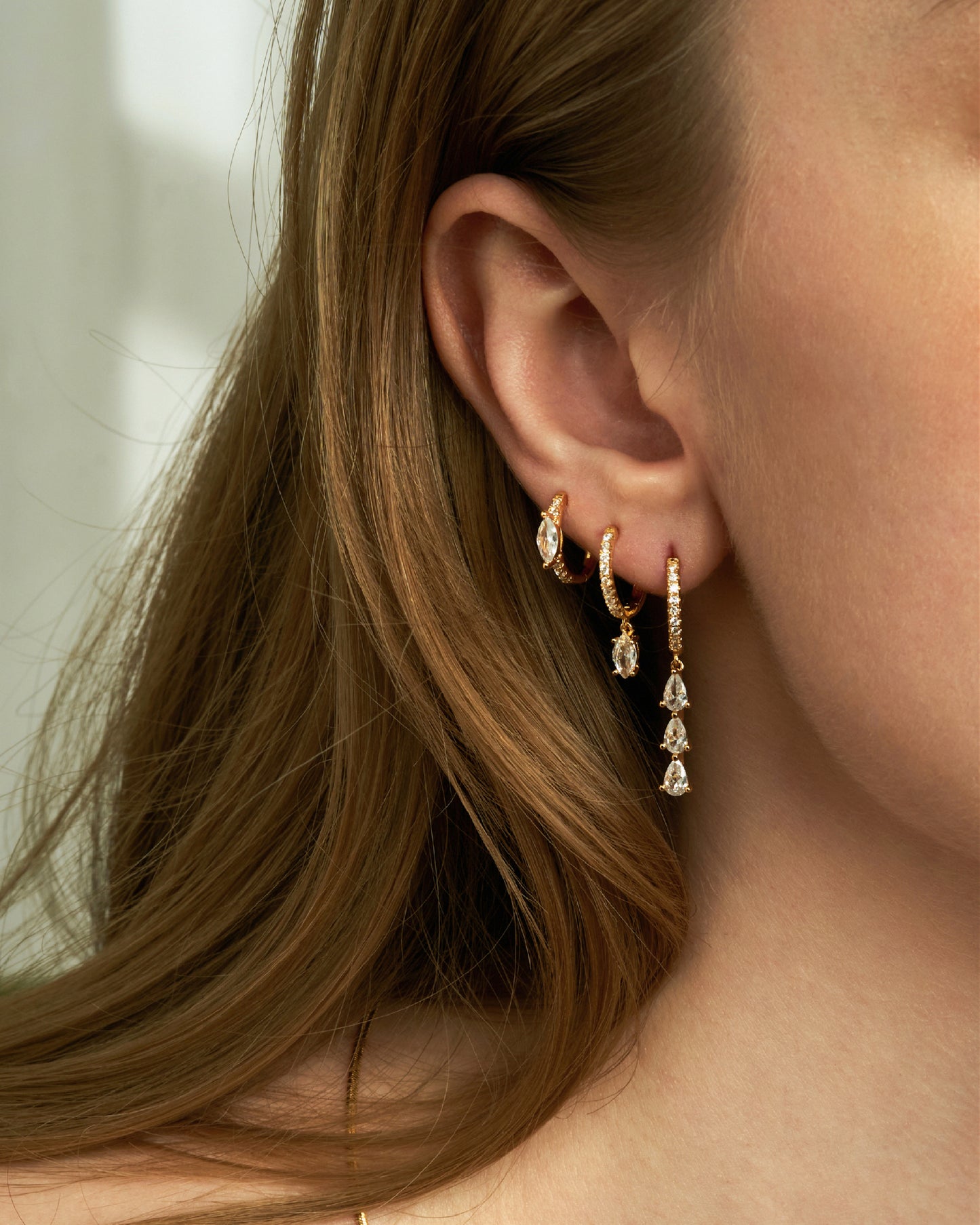 CICI CUBIC DANGLE HOOPS