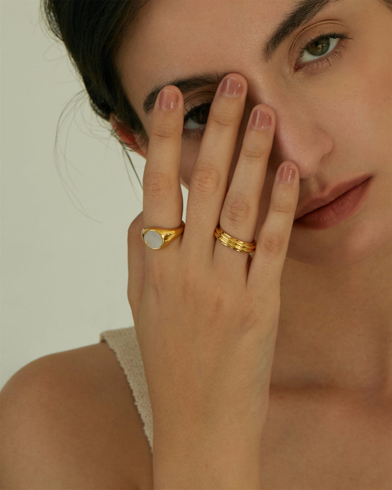 NALLA RIBBED BAND RING