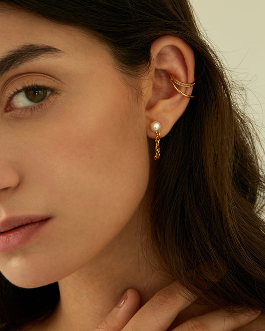 CINY CUBIC DOUBLE EAR CUFF