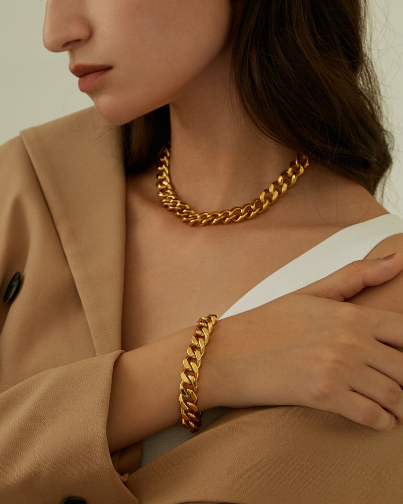 KAHLEA CURB CHAIN NECKLACE & BRACELET