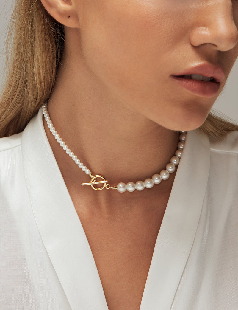 TOGGLE CLASP PEARL CHOKER