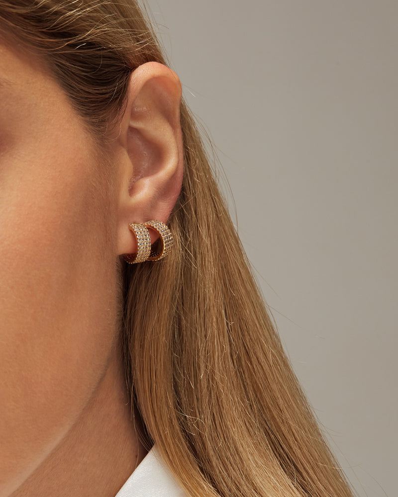 KIRA PAVE HOOP EARRINGS