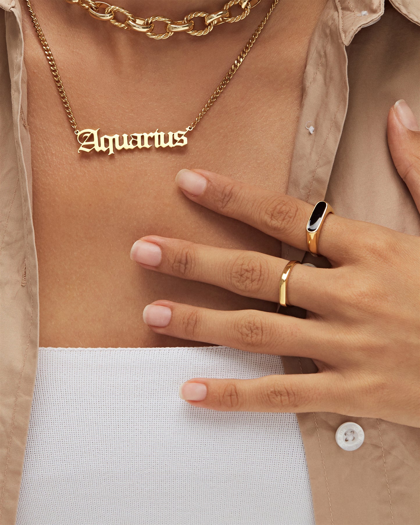 FLOR SIGNET BAND RING