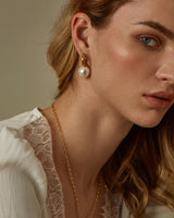 ELISE DANGLE PEARLS HOOPS