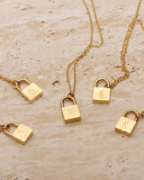 THIA INITIAL PADLOCK NECKLACE