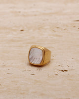 EMELIE PEARL SIGNET RING