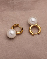 ELISE DANGLE PEARLS HOOPS