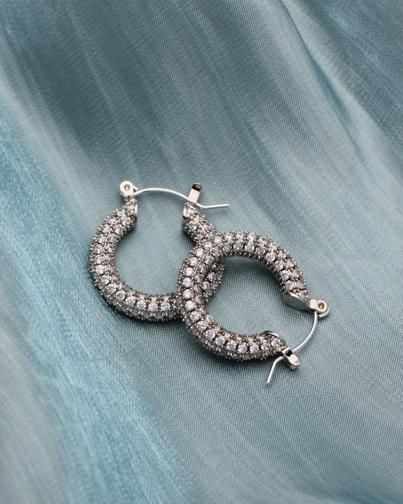 HOLLY CUBIC PAVE HOOPS