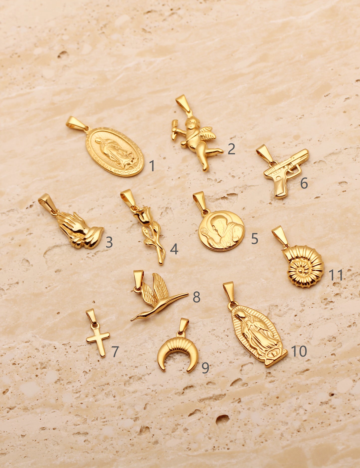 ASSORTED CHARM CURB NECKLACE