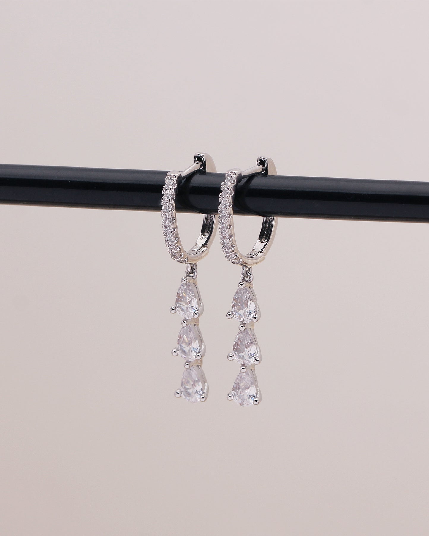 CICI CUBIC DANGLE HOOPS