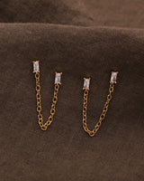 NIA CZ BAGUETTE CHAIN STUDS