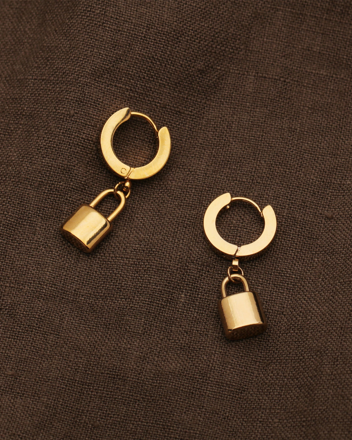 KYLIE PADLOCK HOOP EARRINGS