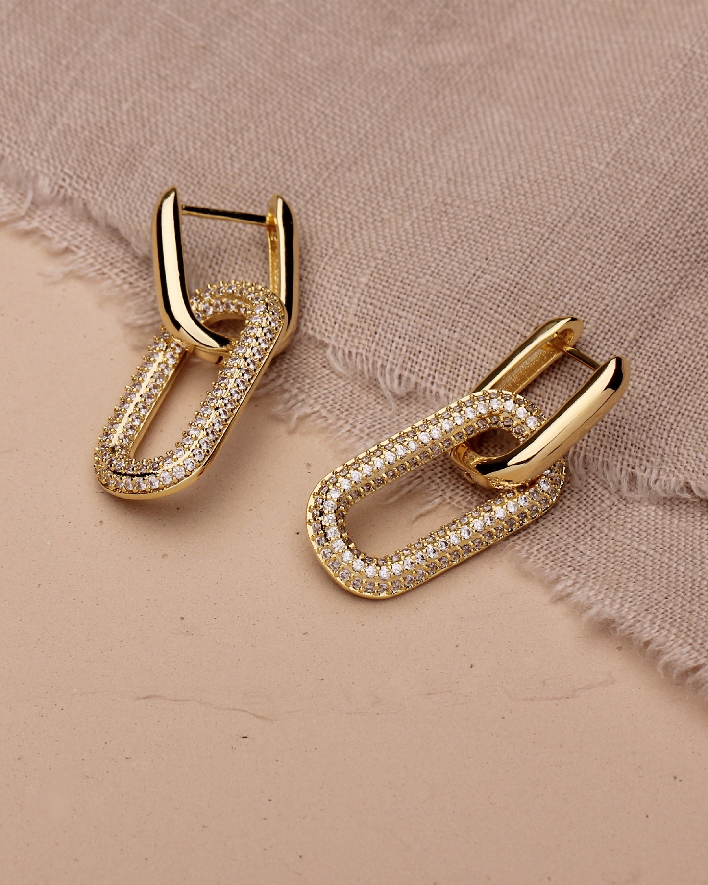 LENNON CZ DOUBLE RECTANGLE HOOPS