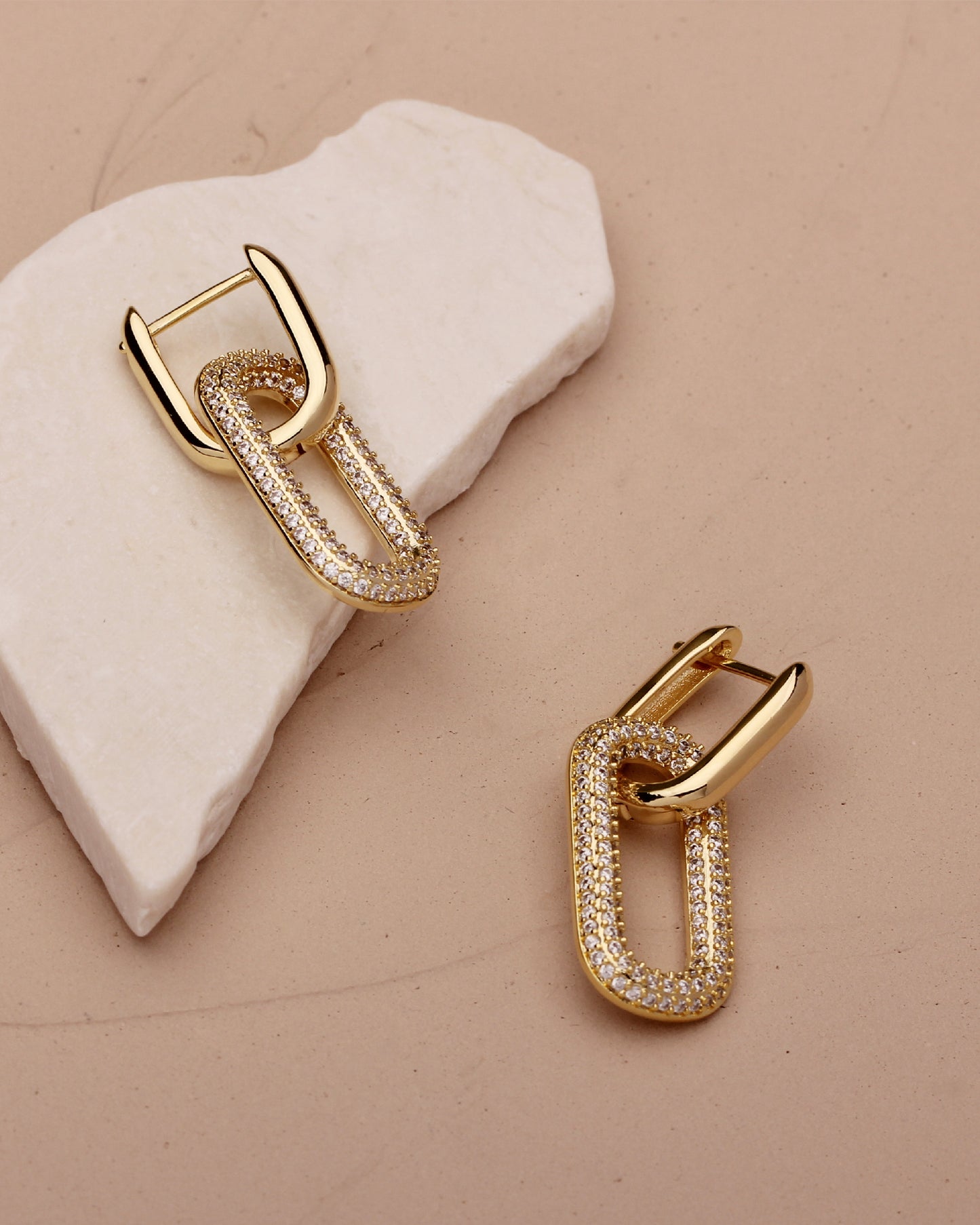 LENNON CZ DOUBLE RECTANGLE HOOPS