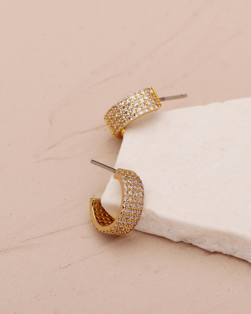 KIRA PAVE HOOP EARRINGS