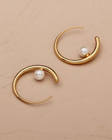 ZAIA PEARL HOOP STUDS