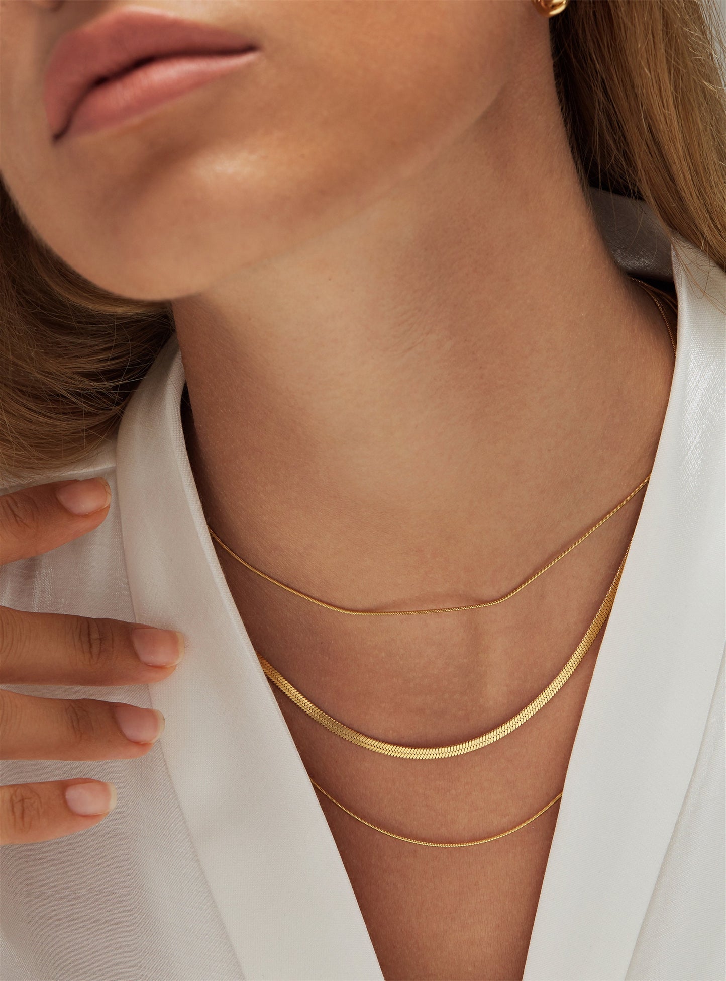 TILA DOUBLE HERRINGBONE NECKLACE