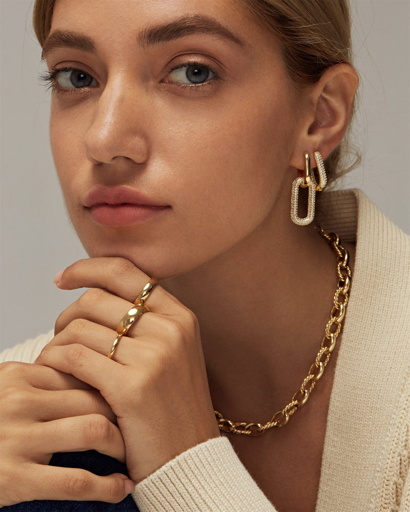 NORAH CUBIC RECTANGLE HOOPS