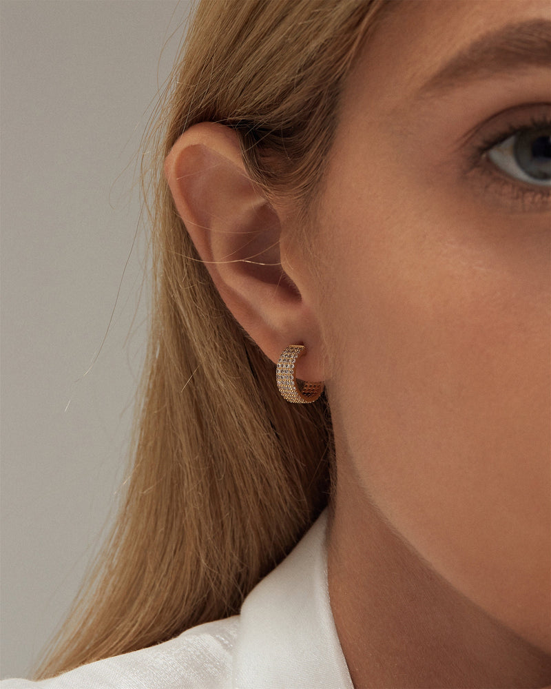 KIRA PAVE HOOP EARRINGS